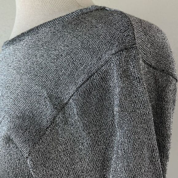 NWT Vintage J.B.S. Ltd. Silver Metallic Short Sleeve Top Size S - Picture 4 of 7
